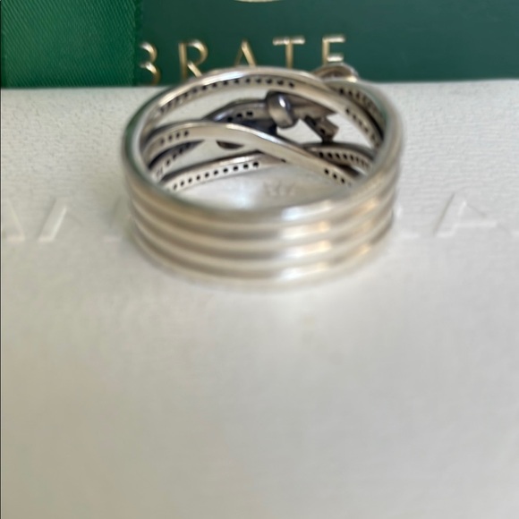 Pandora Silver CZ Bow Tie Wrap Ring - Picture 3 of 4